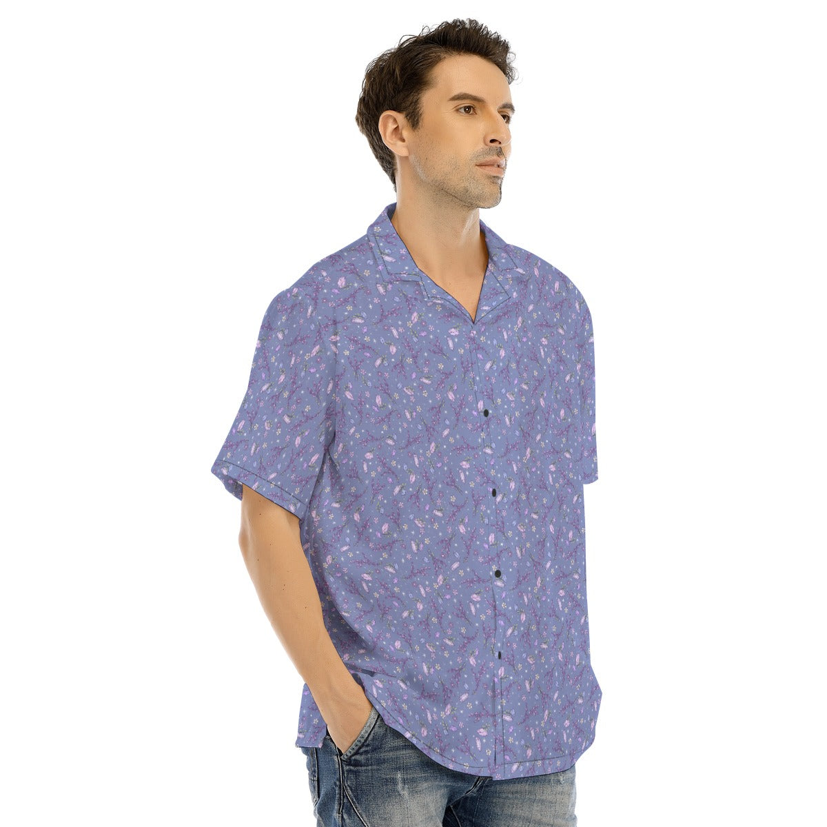 Lavender Vibes - Men's Hawaiian Button Up Shirt