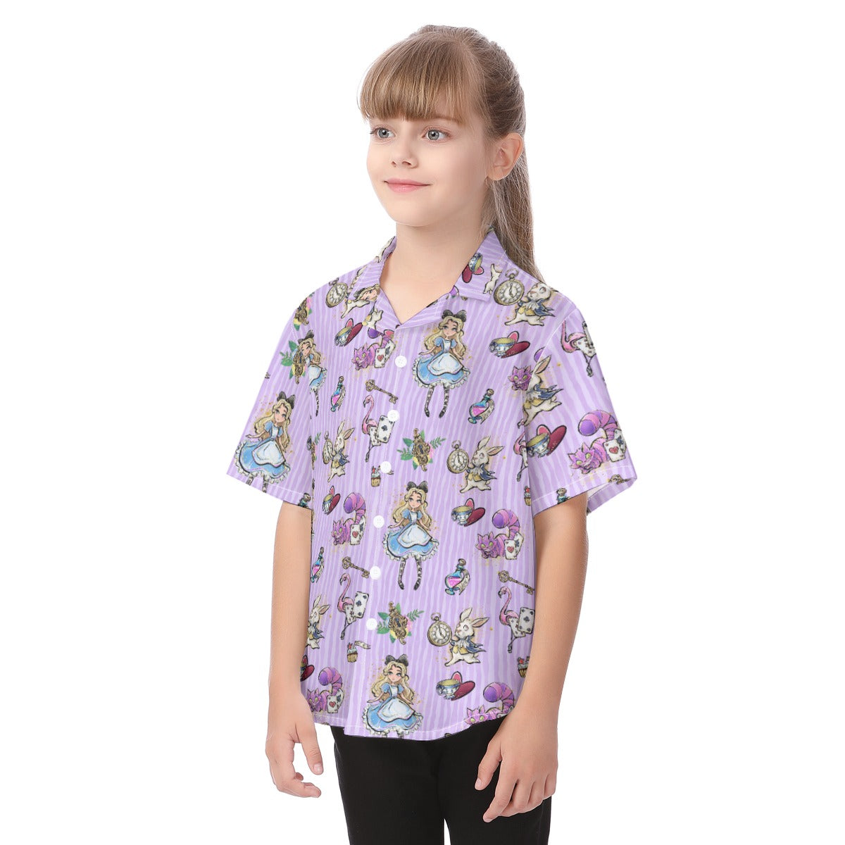 Whimsical Curious Adventure - Kid's Hawaiian Button Up Shirt