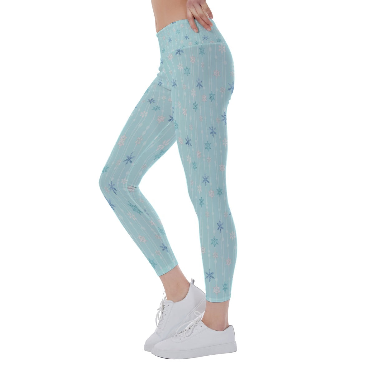 Ice Queen Snowflake Pattern - Women's Yoga Leggings