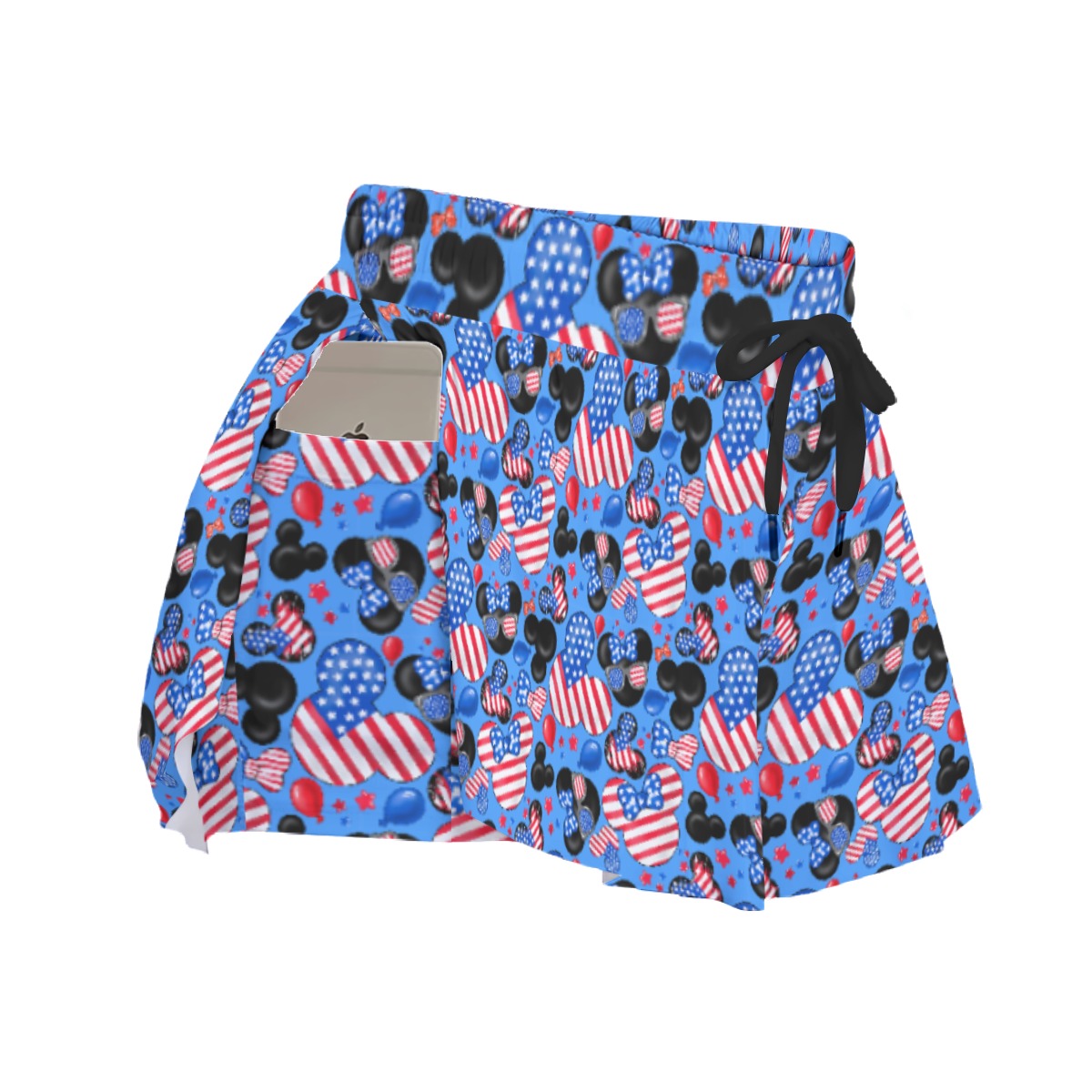 Mouse Fourth of July Celebration - Women's Flowy Pocket Shorts