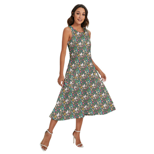 Polynesian Princess Icons - Women’s Diagonal Pocket Midi Dress