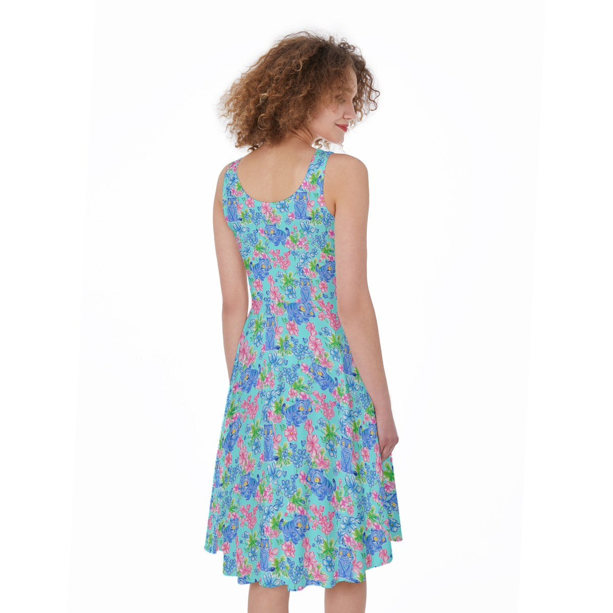 Derpy Tiger Blooms - Pocket Midi Skater Dress