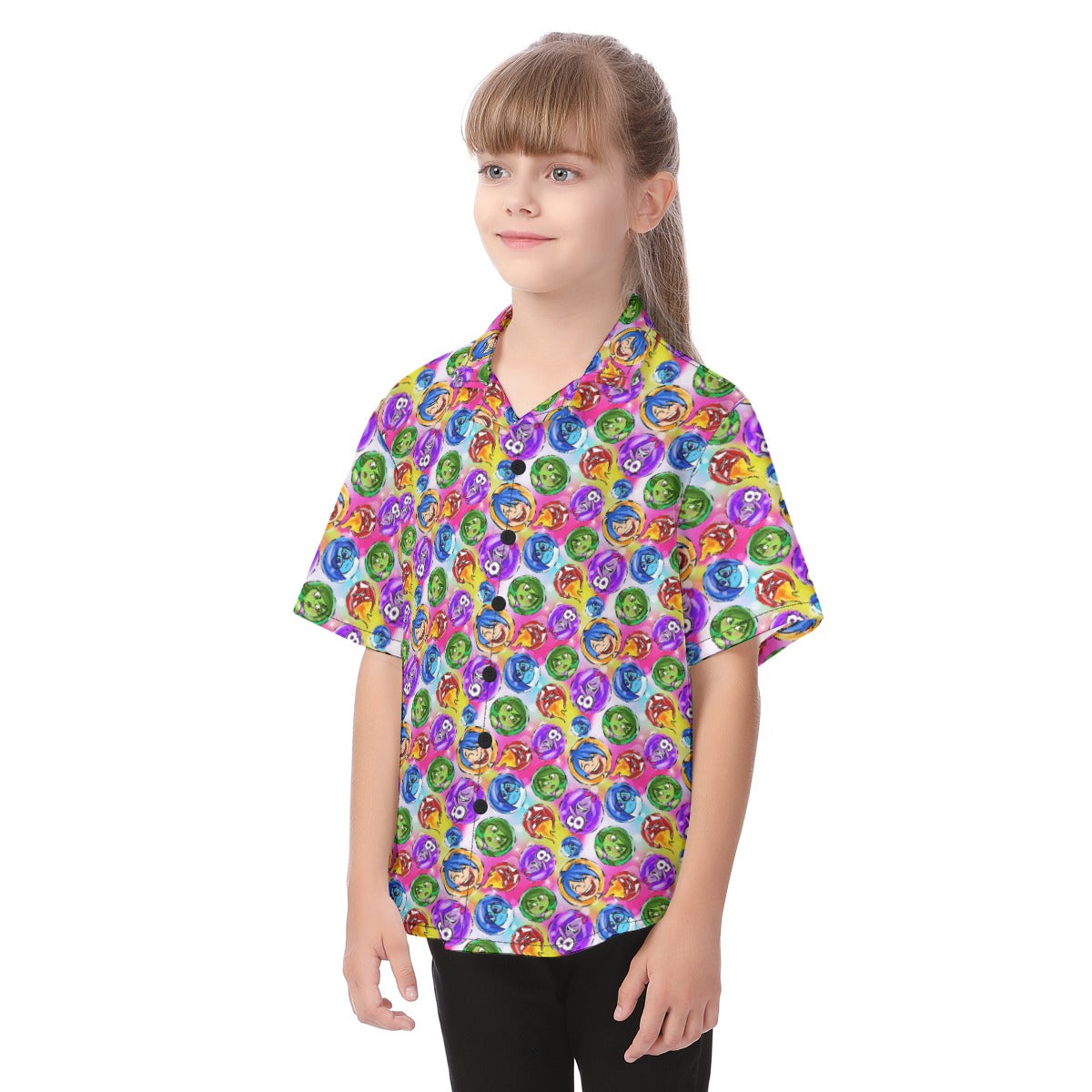 Inside Out Emotions - Kid's Hawaiian Button Up Shirt