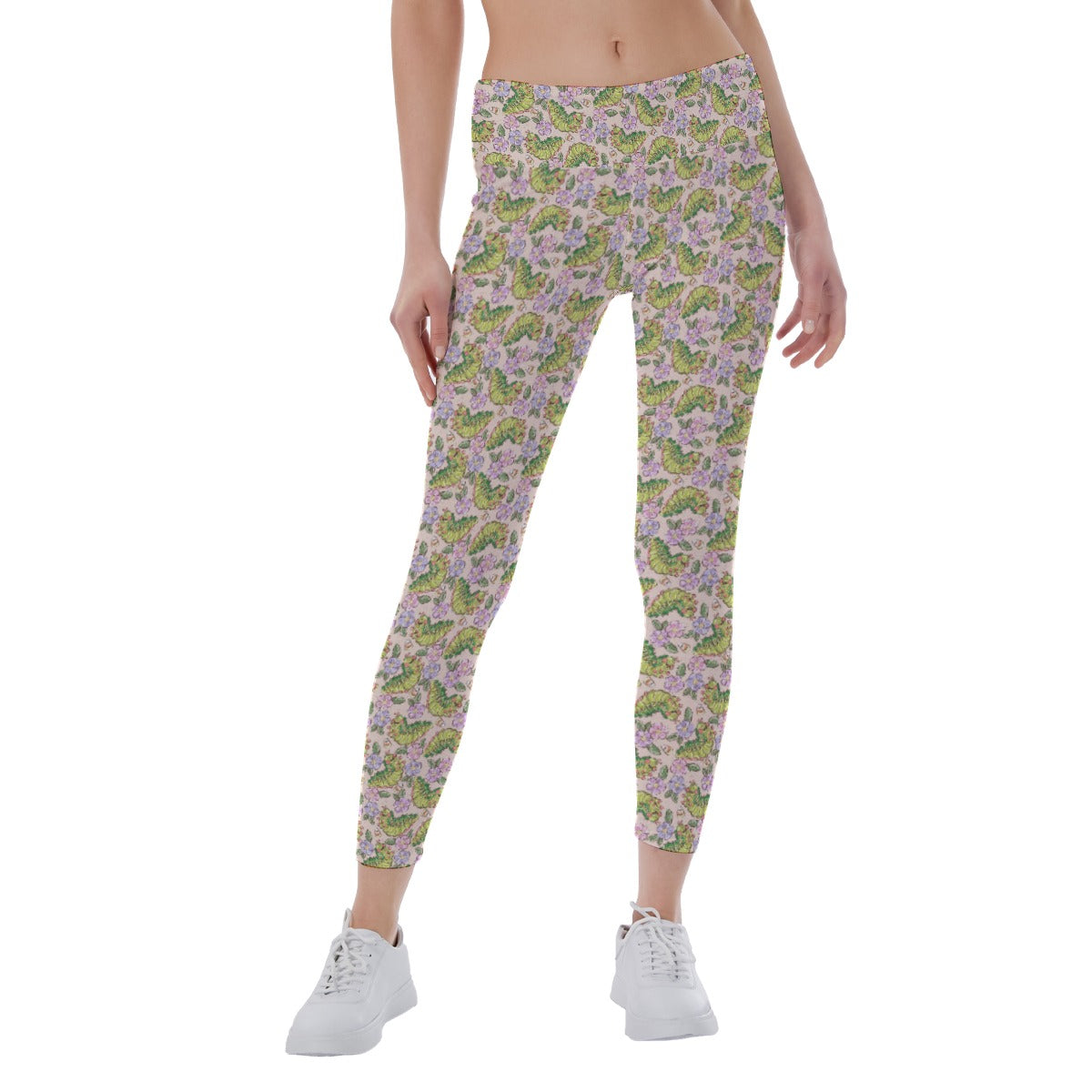 Cheerful Caterpillar Garden - Women's Yoga Leggings