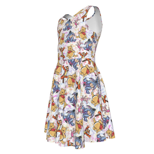 Beloved Forest Friends Sketch Autographs - Kid's Sleeveless Skater Dress