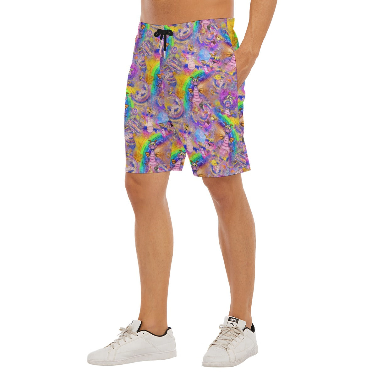 Figment Watercolor Rainbow - Men’s Pocket Beach Shorts