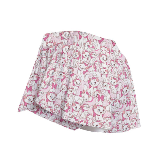 Sweet Kitten with Pink Bow - Women's Flowy Pocket Shorts