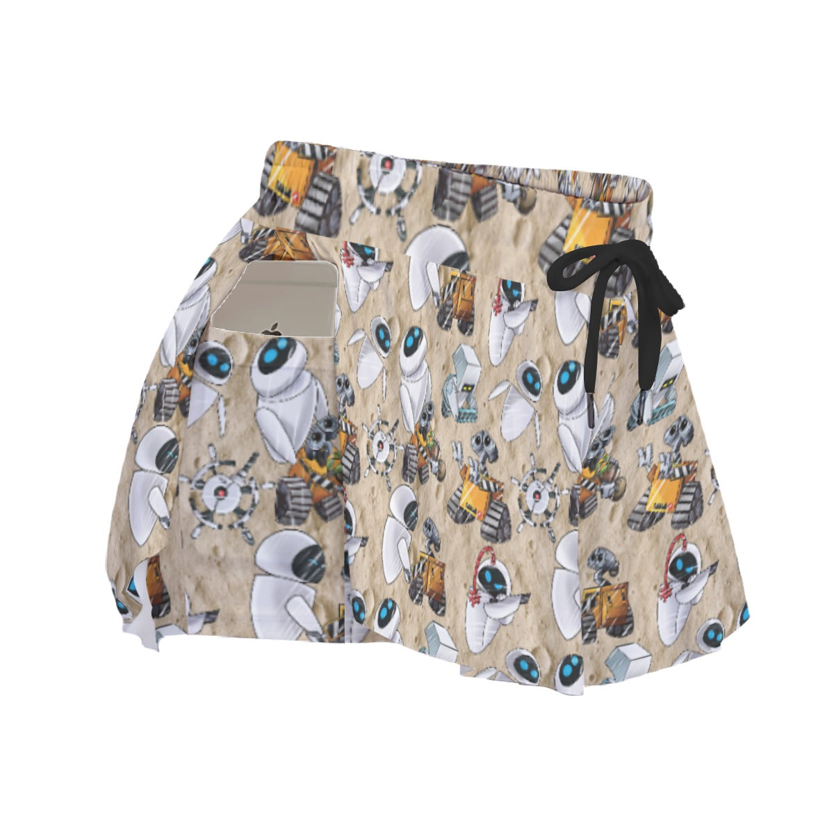 Robot Romance Sketchedched - Women's Flowy Pocket Shorts