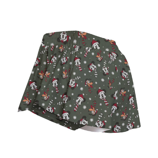 Vintage Holiday Friends - Women's Flowy Pocket Shorts