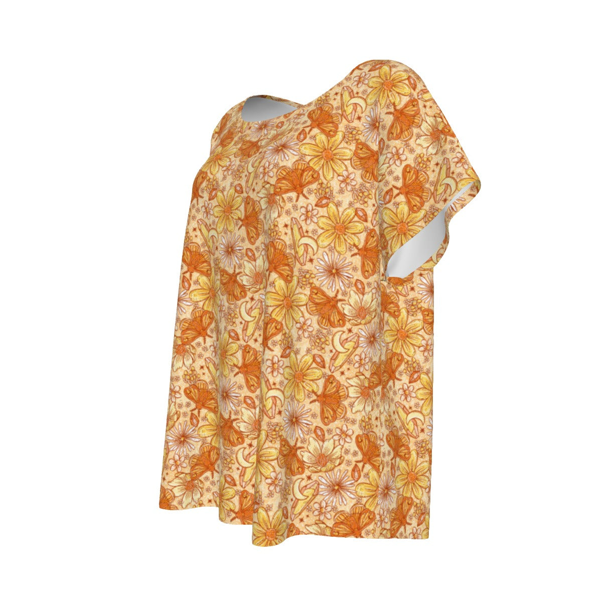 Orange Crystal Moths - Women’s Relaxed Fit Scoop Tee