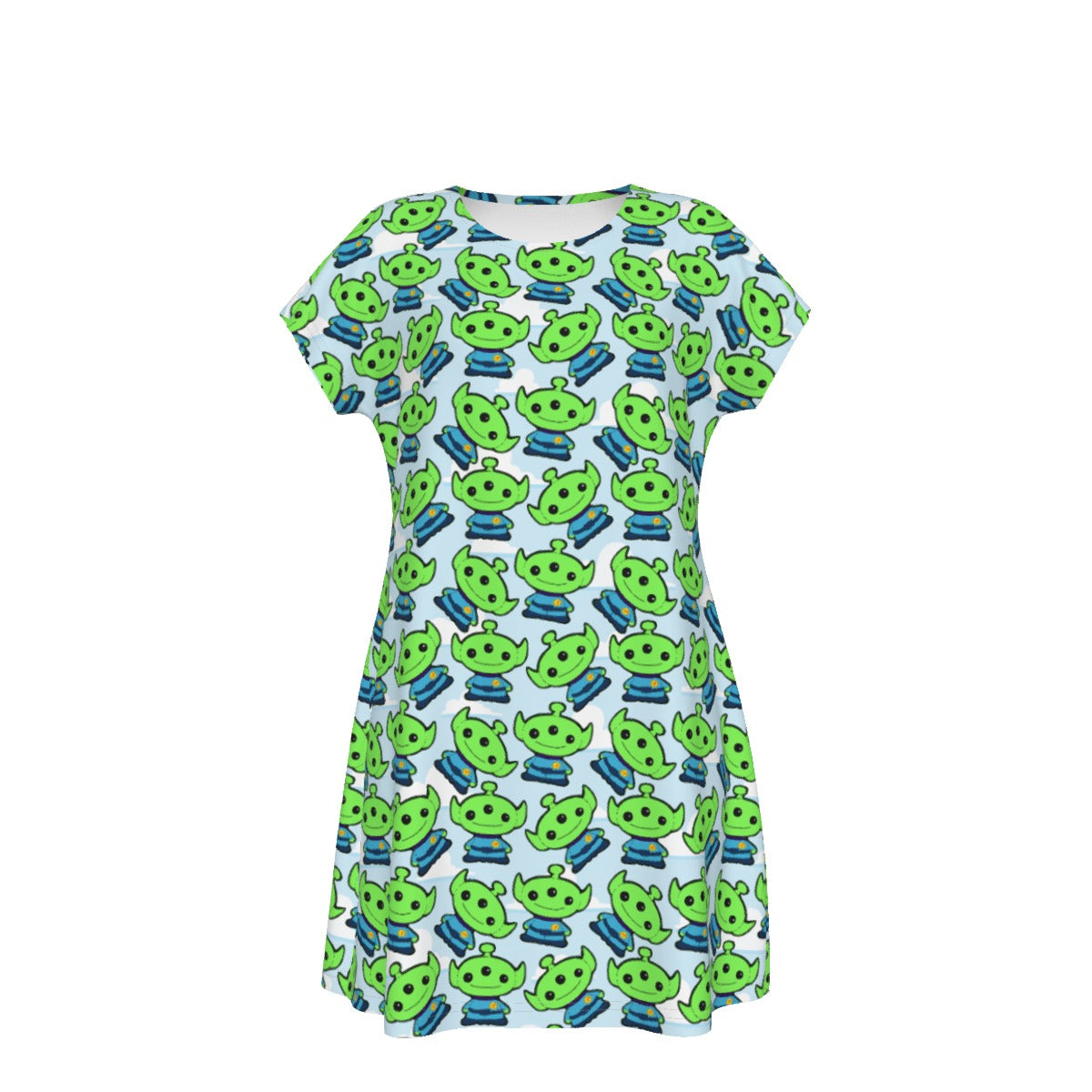 Little Green Space Aliens - Women's T-Shirt Dress