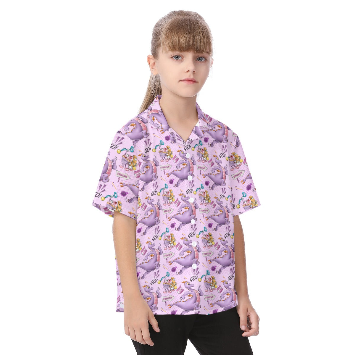 Figment Race Day Dash - Kid's Hawaiian Button Up Shirt