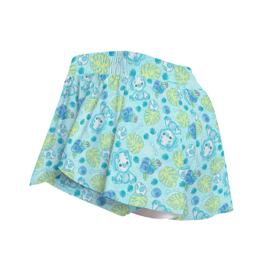 Fruitimals - Blueberry Dinosaurs - Women's Flowy Pocket Shorts