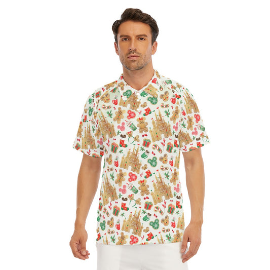 Gingerbread Castle Holiday Treats - Men's Polo Shirt
