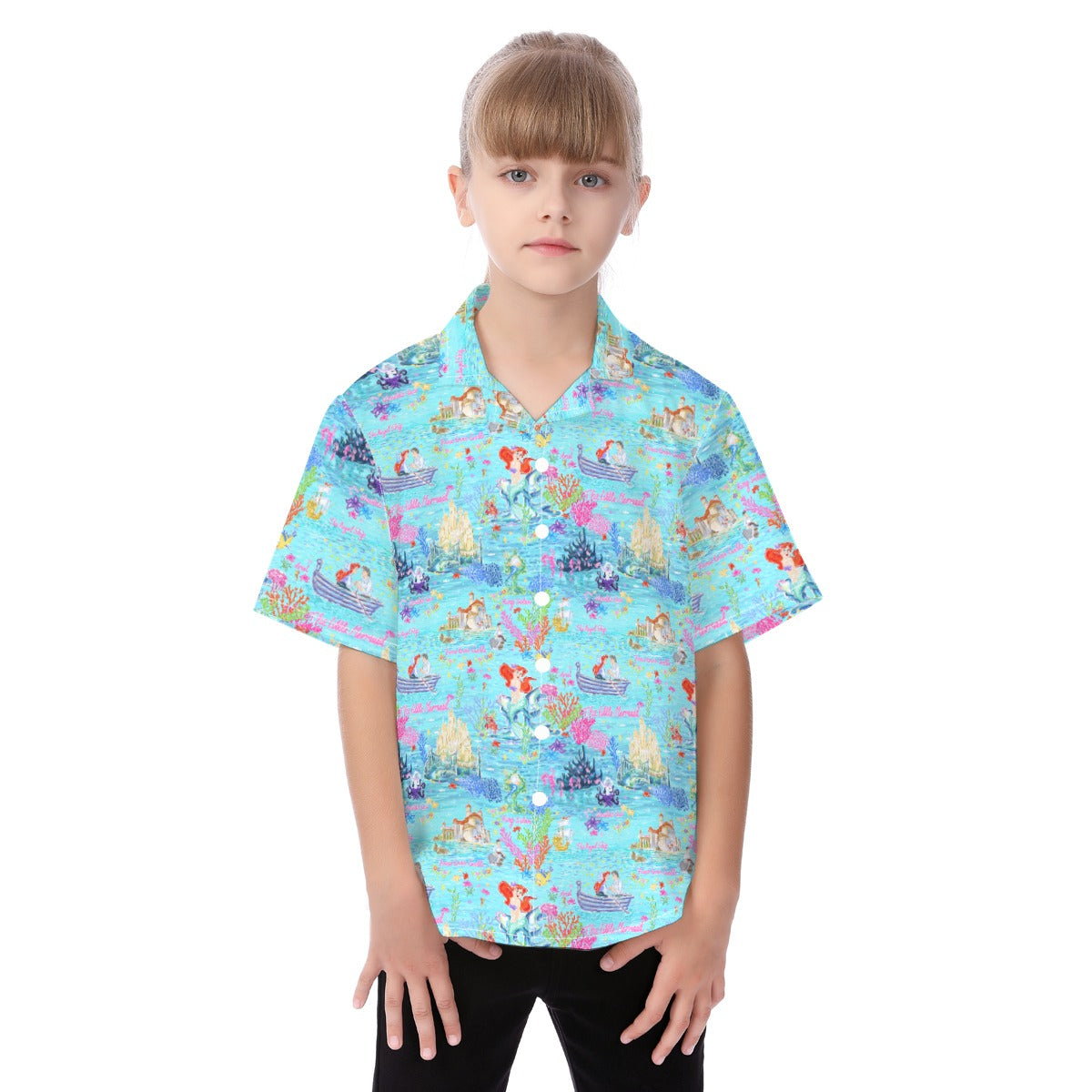 Ariel’s Ocean Wonderland - Kid's Hawaiian Button Up Shirt