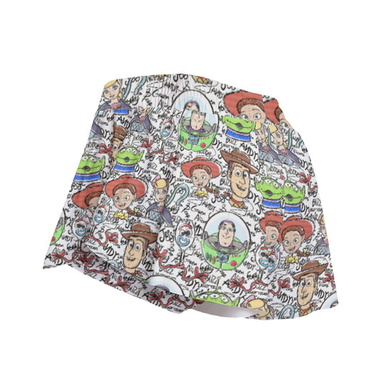 Sketch Autographs of Animated Toy Friends - Women's Flowy Pocket Shorts