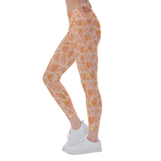 Summer Fruits - Oranges - Women's Yoga Leggings