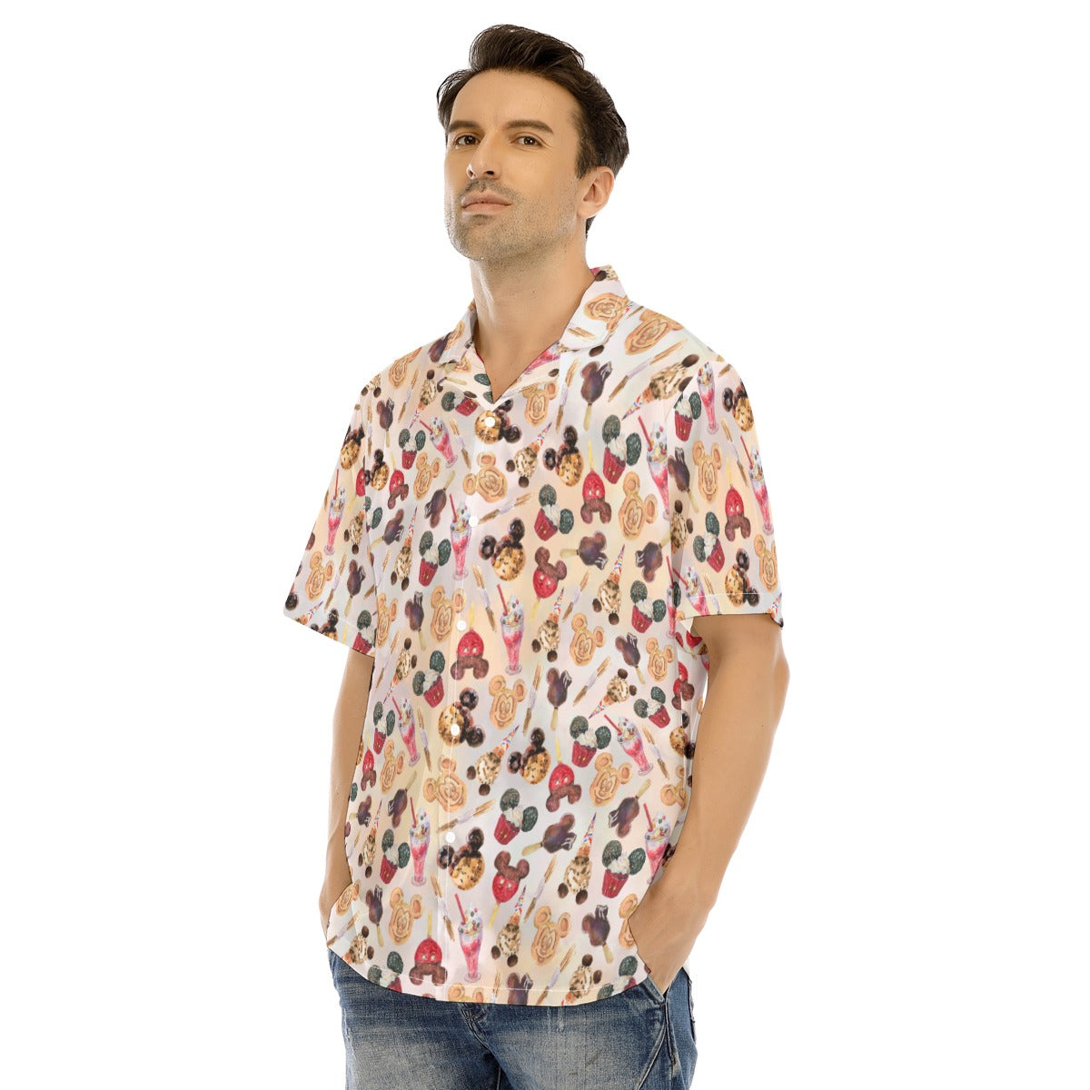 Mouse Snack Treats - Men's Hawaiian Button Up Shirt