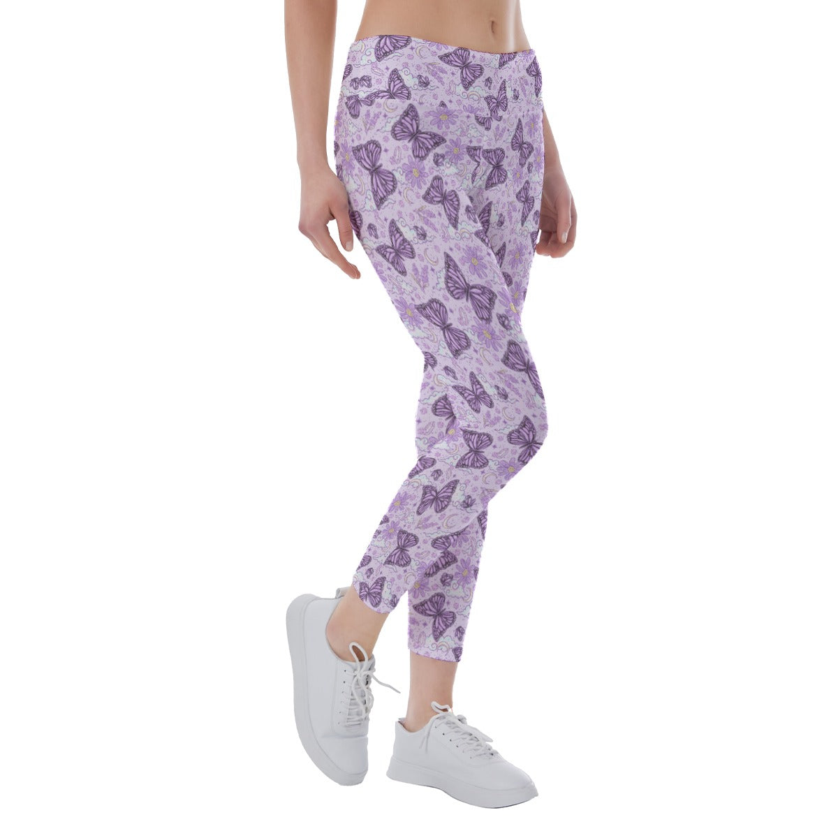 Lavender Butterflies - Women's Yoga Leggings
