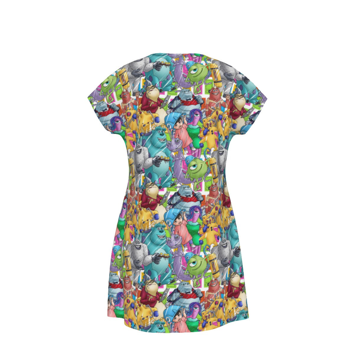 Monster Mayhem Sketched - Women's T-Shirt Dress