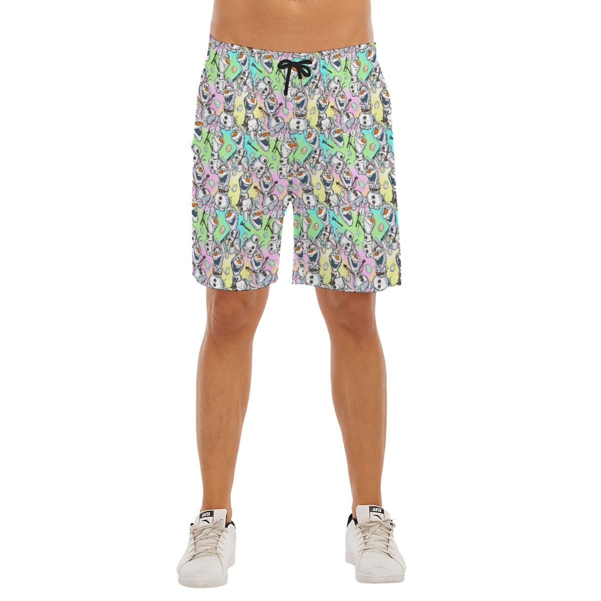Sketched Snowman Easter - Men’s Pocket Beach Shorts