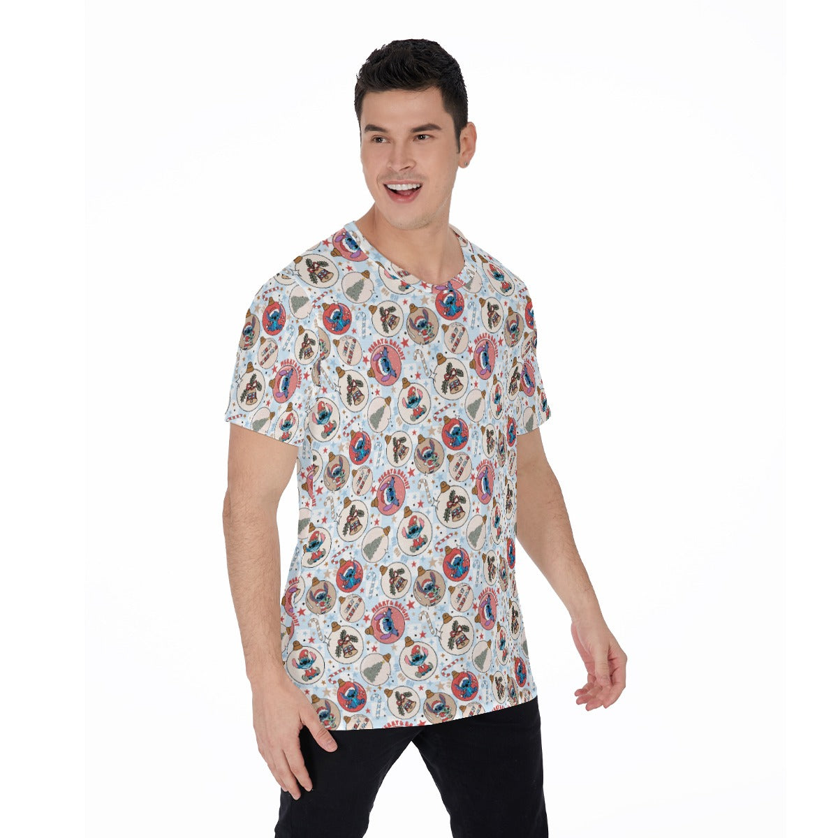 Festive Elf and Ornament Fun - Men's Short Sleeve T-Shirt