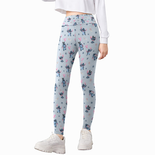 Happy Blue Alien - Kid's Leggings