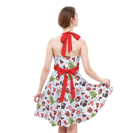 Mouse Magic Christmas - Women's Halter Vintage Pocket Dress