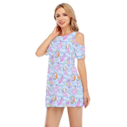 Imagine with Figment - Women's Cold Shoulder Cotton Dress