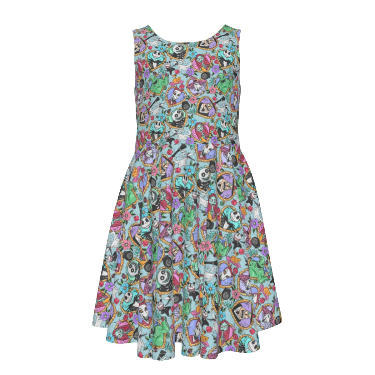 Tattoo Hearts Spooky Crew - Kid's Sleeveless Skater Dress