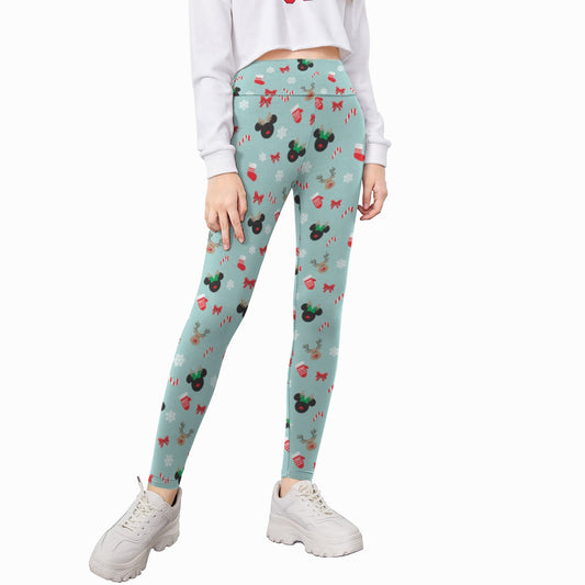 Festive Reindeer Mouse Holidayeers - Kid's Leggings