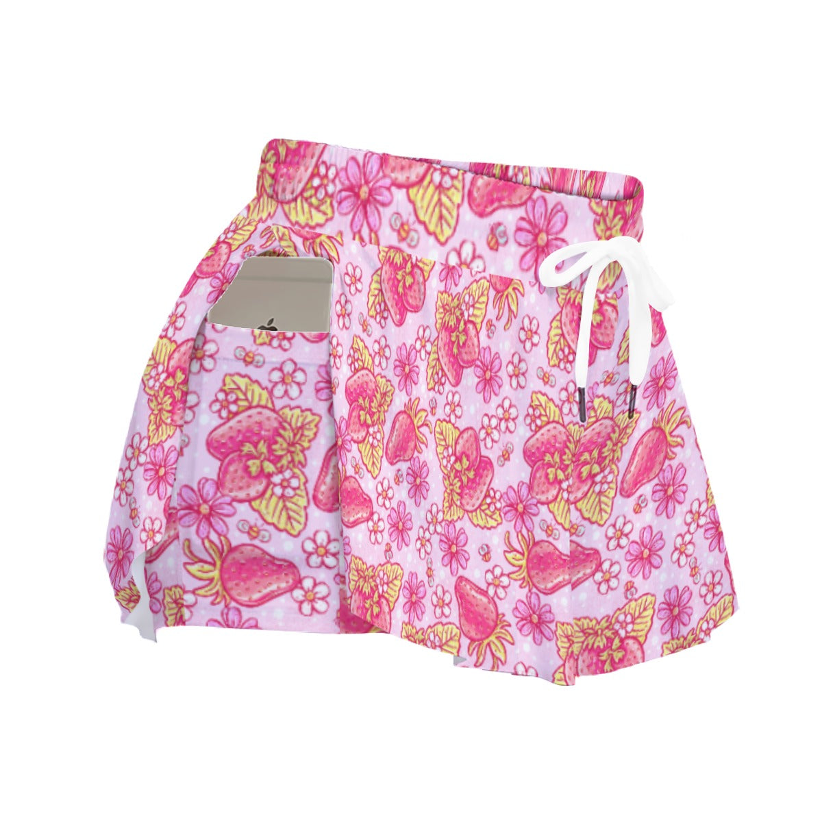 Summer Fruits - Strawberry - Women's Flowy Pocket Shorts