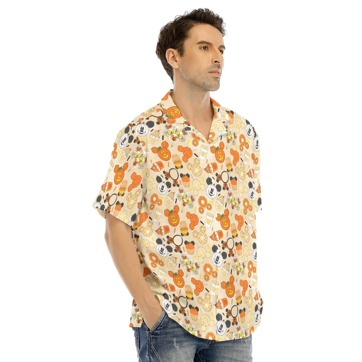 Halloween Snack Treats - Men's Hawaiian Button Up Shirt