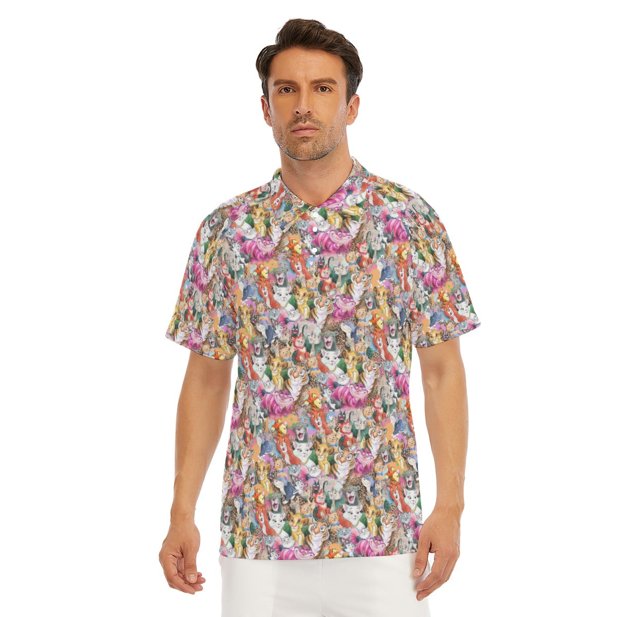 Whimsical Storybook Cats - Men's Polo Shirt