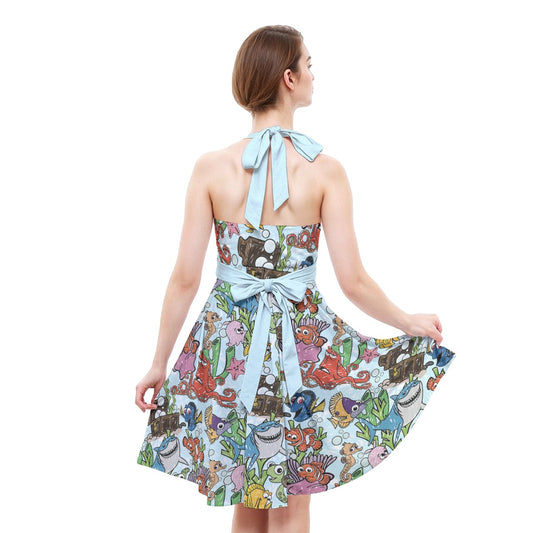 Fish Are Friends Reef - Women's Halter Vintage Pocket Dress