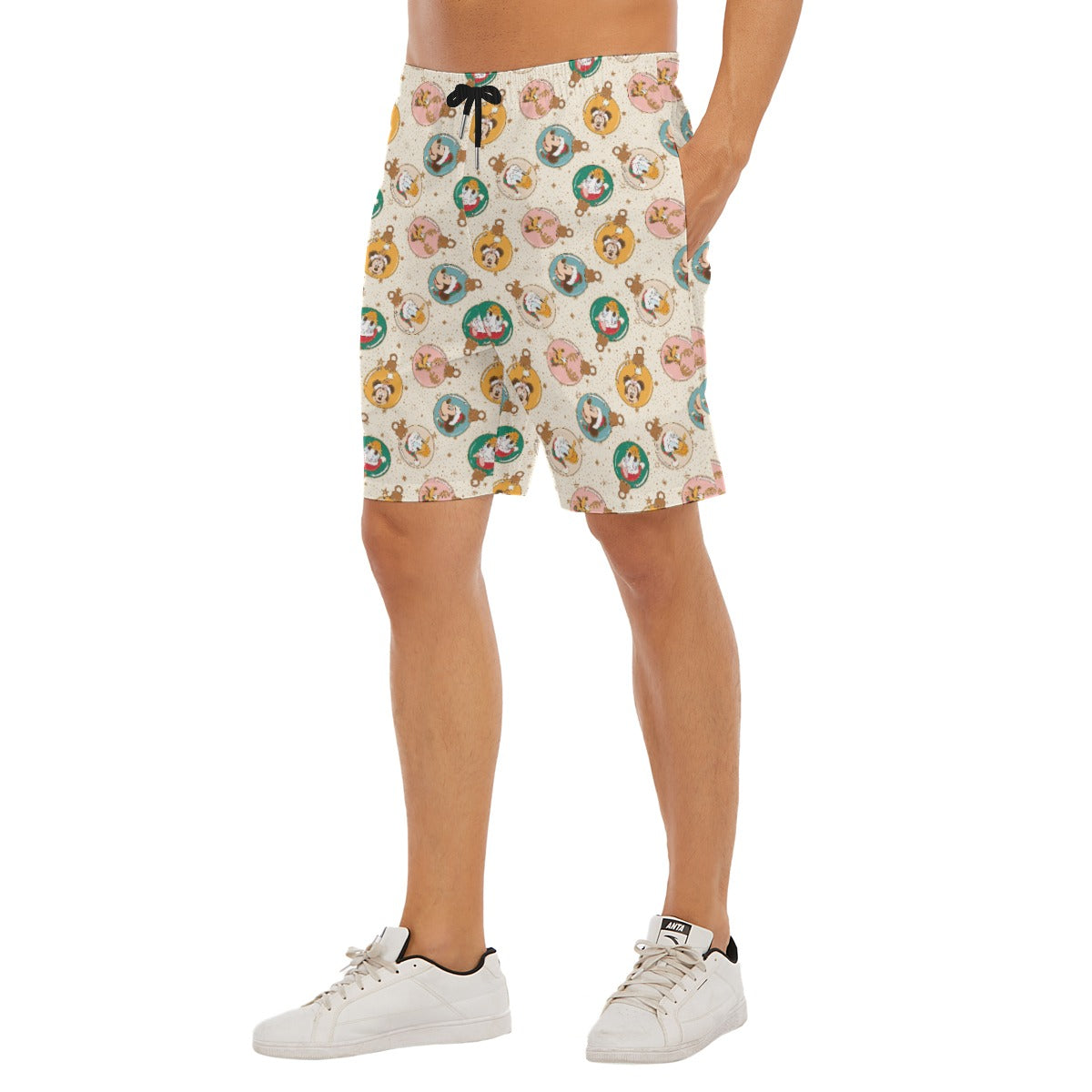 Golden Holiday Baubles - Men’s Pocket Beach Shorts