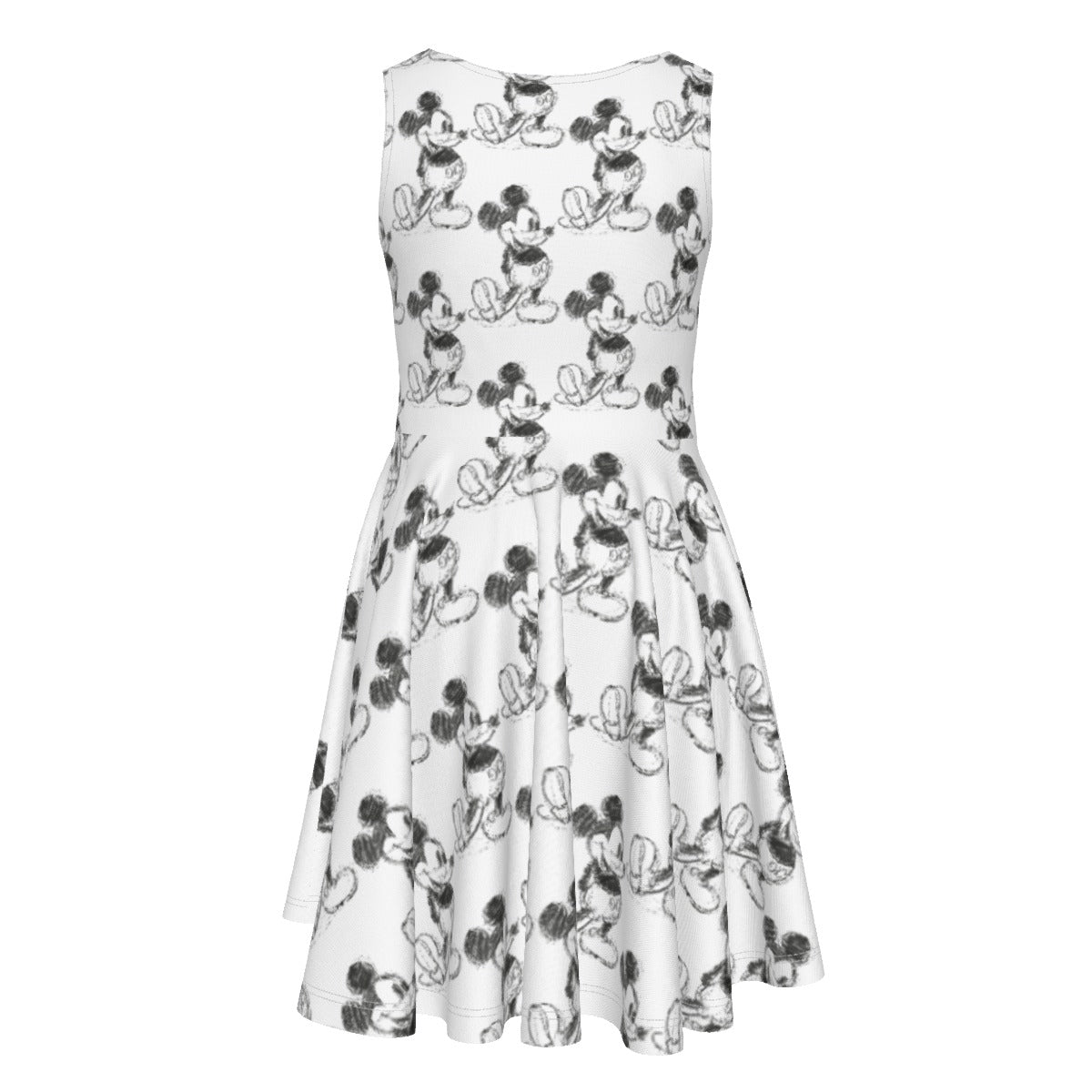 Sketch of Classic Mouse- Kid's Sleeveless Skater Dress