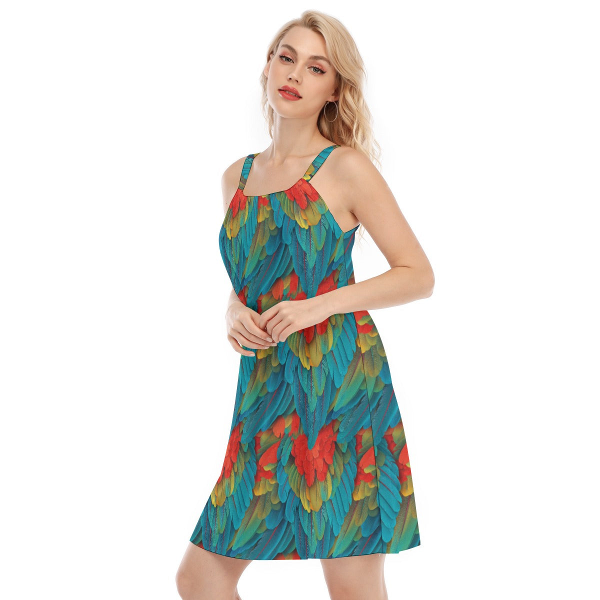 Animal Print - Macaw Parrot - Women’s Adjustable Sundress