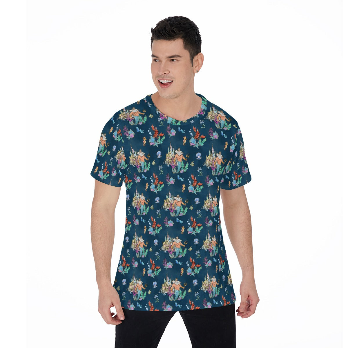 Whimsical Sea King and Crab - Men's Short Sleeve T-Shirt