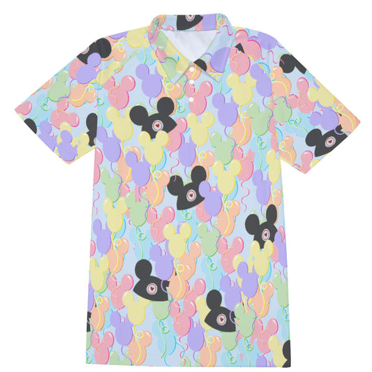 Pastel Mouse Ear Balloons - Men's Polo Shirt