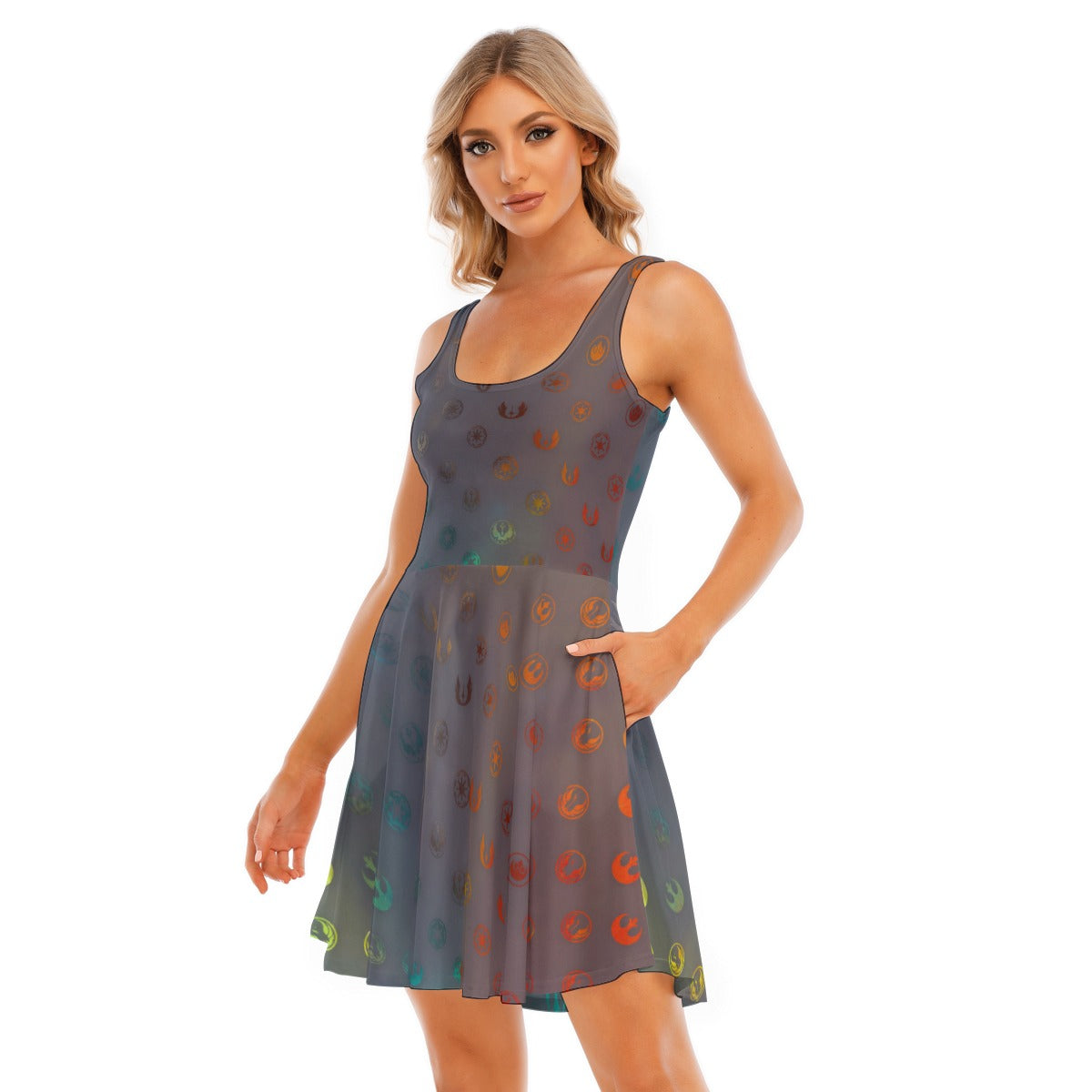 Galaxy Far Away - Women's Sleeveless Pocket Skater Dress