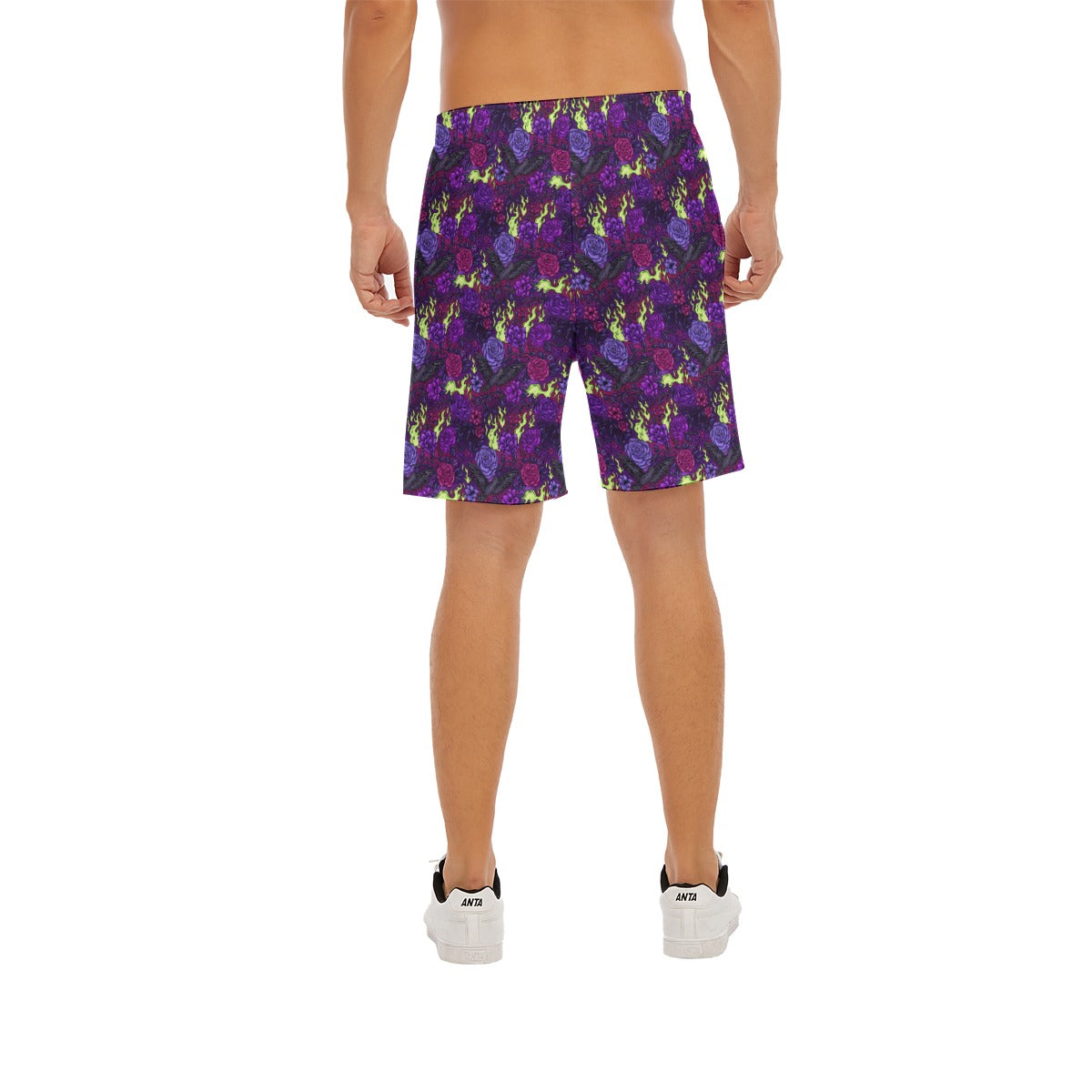 Fairytale Florals - Dark Enchantress - Men’s Pocket Beach Shorts