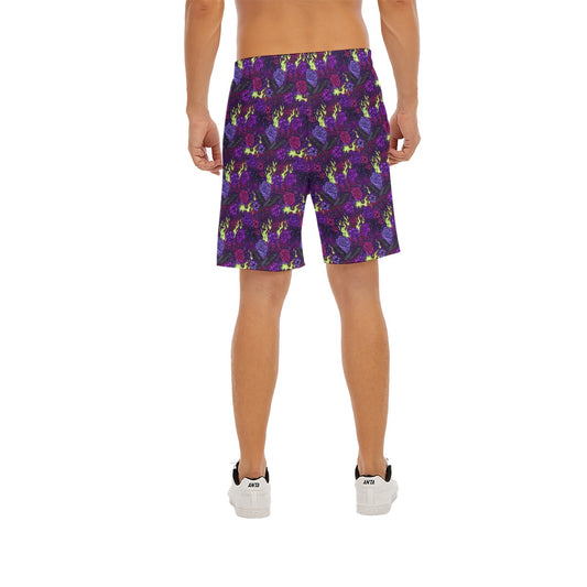 Fairytale Florals - Dark Enchantress - Men’s Pocket Beach Shorts