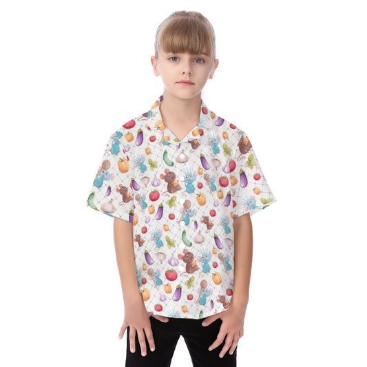Ratatouille Veggies - Kid's Hawaiian Button Up Shirt