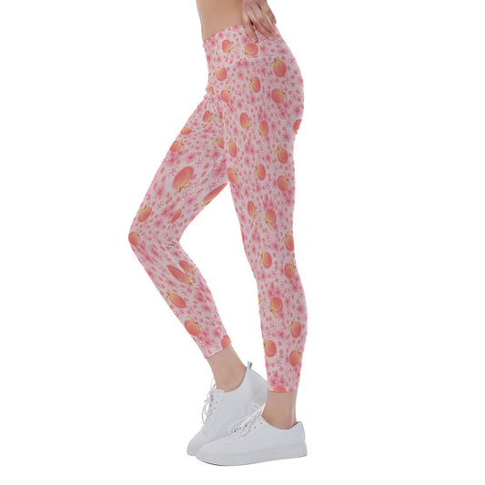 Summer Fruits - Peaches - Women's Yoga Leggings
