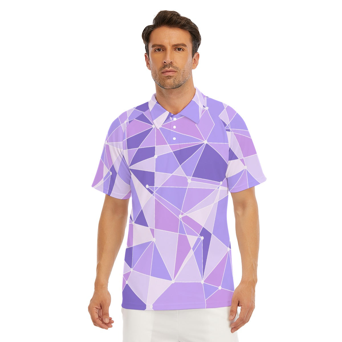 Geometric Purple Wall - Men's Polo Shirt