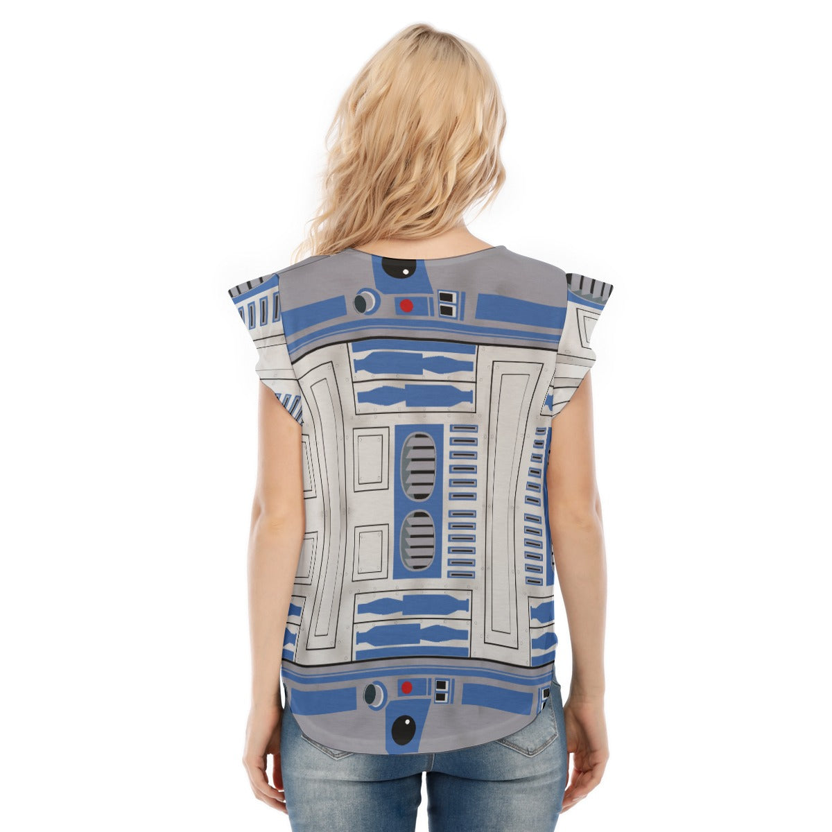 Little Blue Droid - Women’s Flutter Sleeve Top
