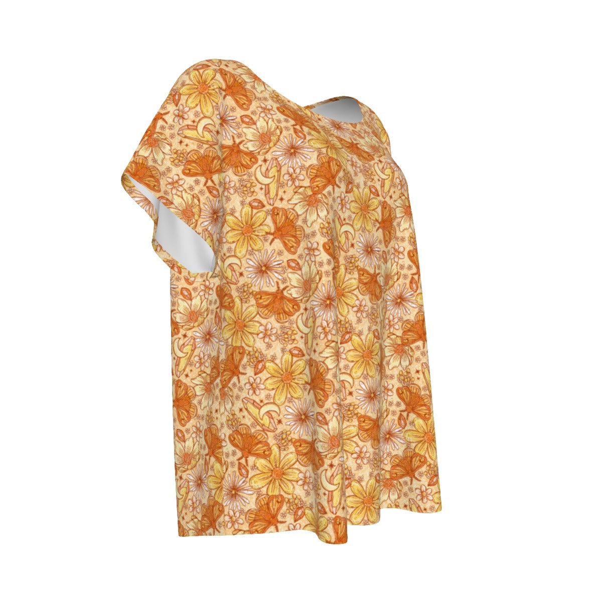 Orange Crystal Moths - Women’s Relaxed Fit Scoop Tee
