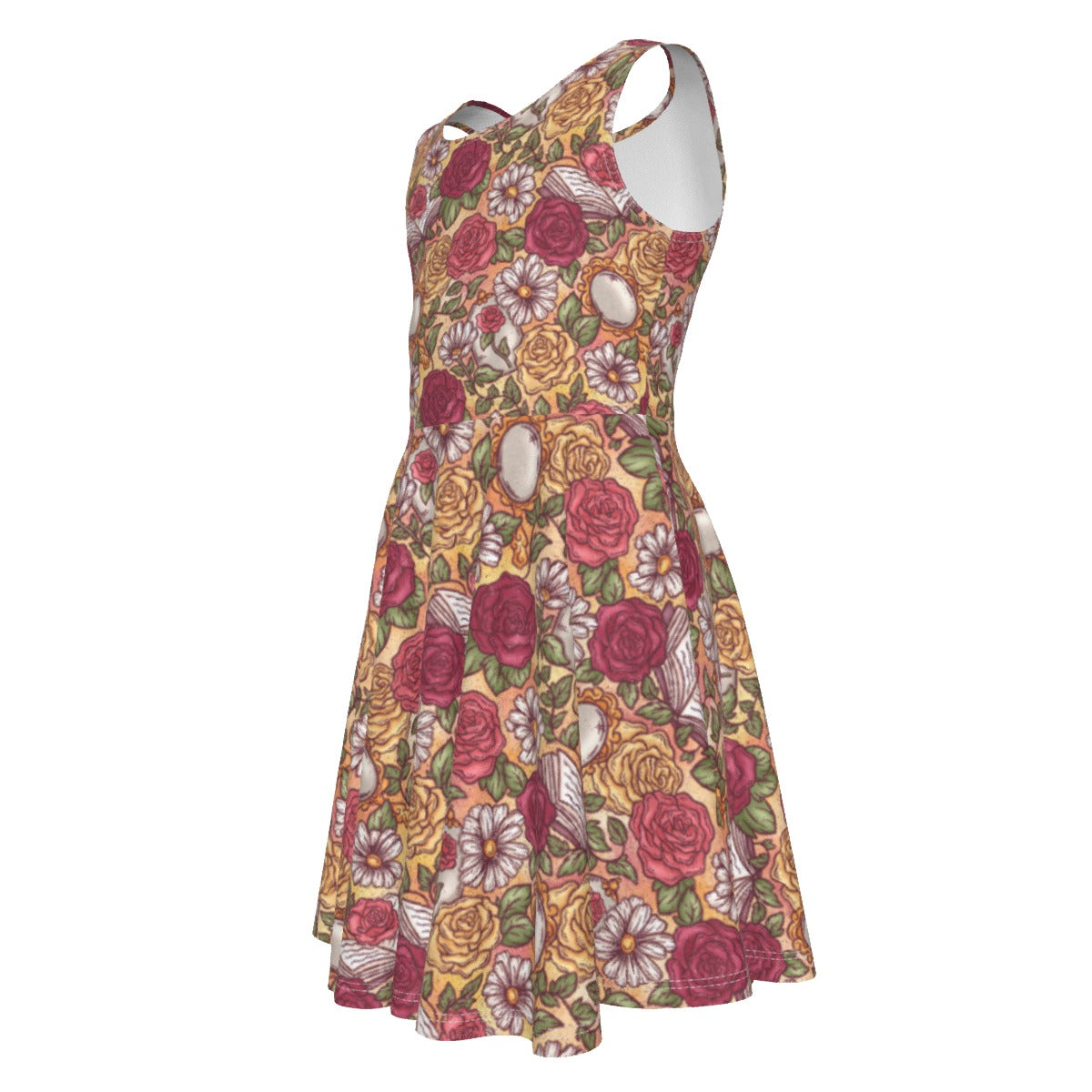 Fairytale Florals – Timeless Tale Blooms - Kid's Sleeveless Skater Dress