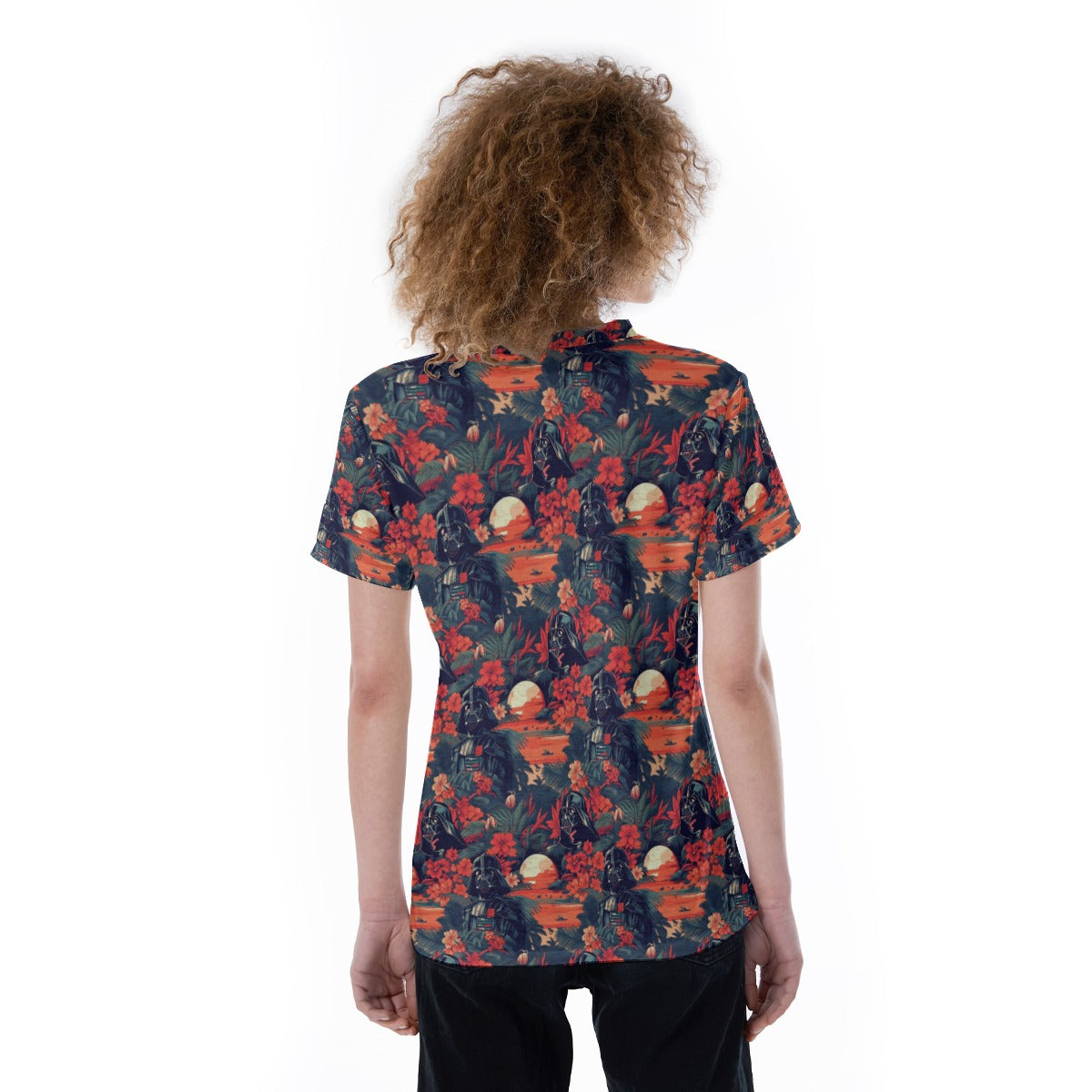 Tropical Dark Side Escape - Women's Short Sleeve V-Neck T-Shirt